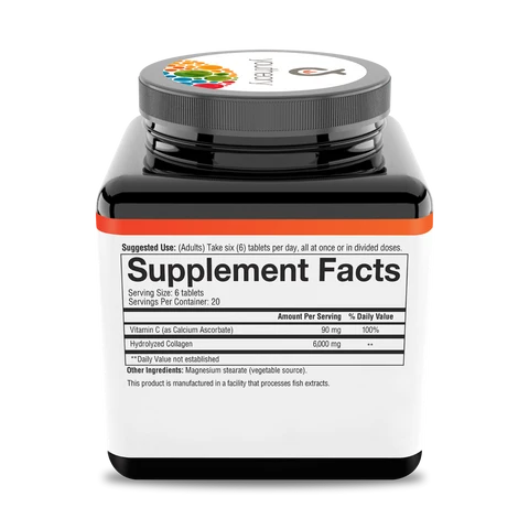 Youtheory Collagen 6000mg, 120 Tabs supplement facts.webp