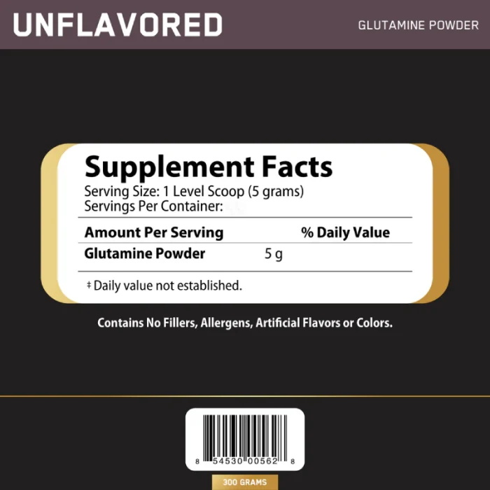 CHALLENGER NUTRITION® GLUTAMINE (60 Servings) nutritional facts in lebanon.webp